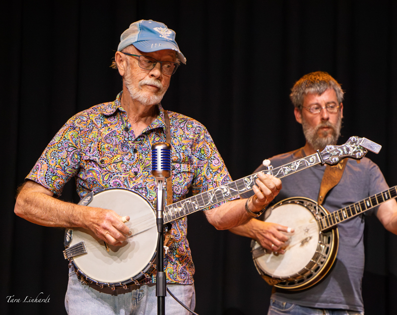 Banjo Players taking the stage to entertain at Weiser at the 2026 National Oldtime Fiddlers' Contest & Festival - photo © Tara Linhardt