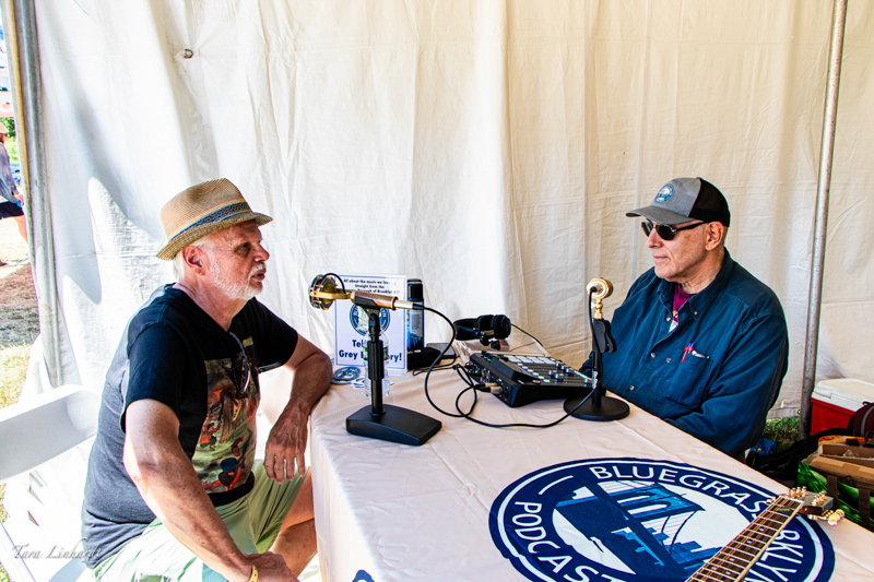Bluegrass Brooklyn Podcast was recording Grey Fox stories to share at a later date at the 2026 Grey Fox Bluegrass Festival - photo © Tara Linhardt