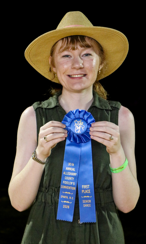 Candace Noah, 1st Place Senior Dance at the 2026 Alleghany County Fiddlers' Convention - photo © G. Nicholas Hancock