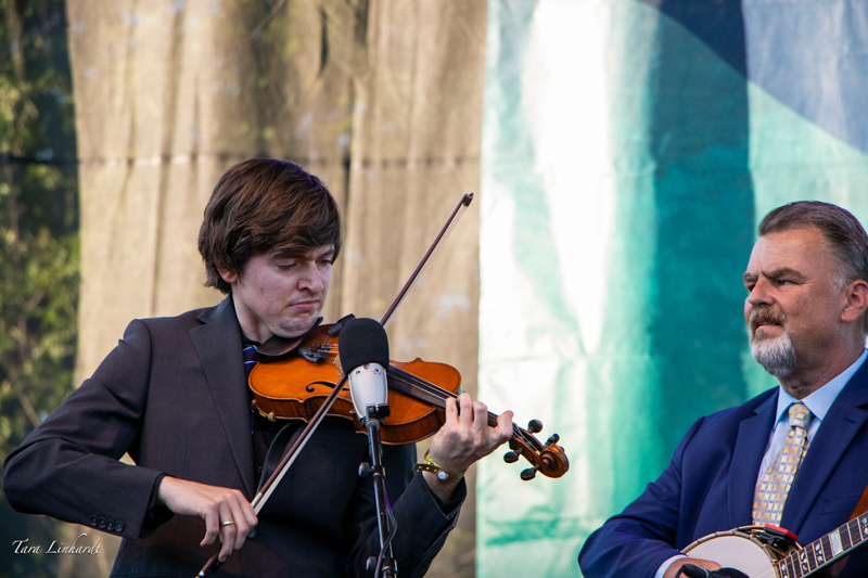 Christian Ward and Rob McCoury with The Del McCoury Band at the 2026 Grey Fox Bluegrass Festival - photo © Tara Linhardt
