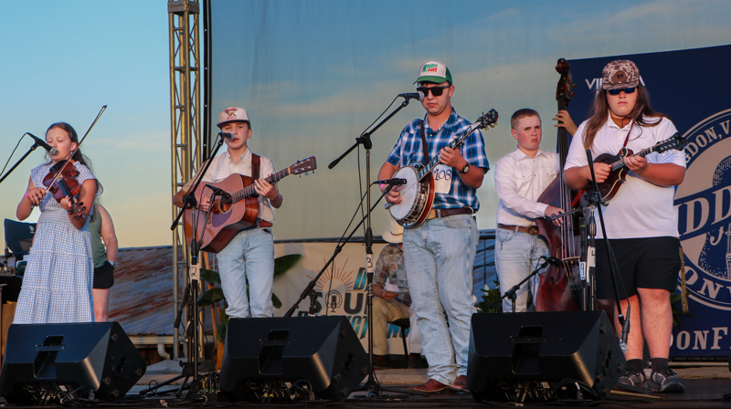 Denim & Plaid in Adult Bluegrass Band competition at the 2026 Abingdon Fiddlers' Convention - photo © G. Nicholas Hancock