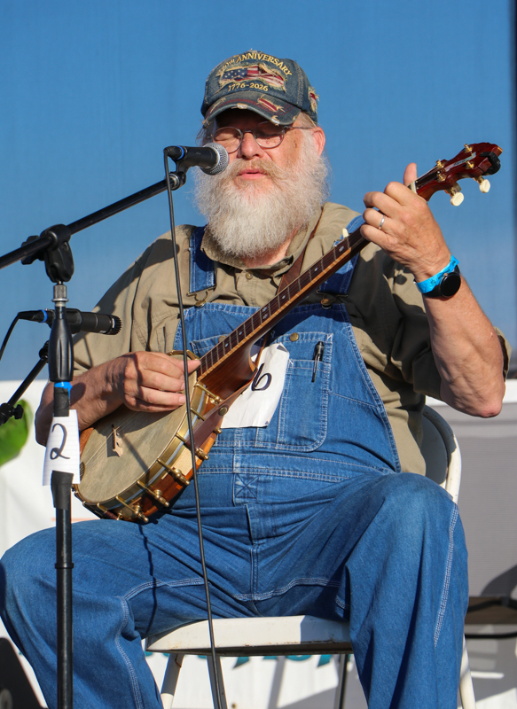 Dennis Farris in Adult Folk Song competition at the 2026 Abingdon Fiddlers' Convention - photo © G. Nicholas Hancock