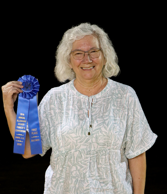 Diane Parker, 1st Place Dulcimer at the 2026 Alleghany County Fiddlers' Convention - photo © G. Nicholas Hancock