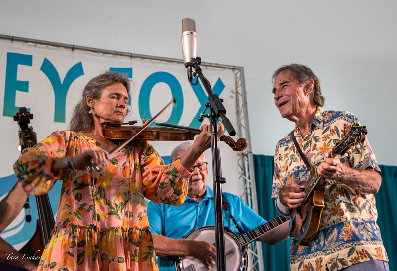 Heidi Clare joins Dry Branch Fire Squad at the 2026 Grey Fox Bluegrass Festival - photo © Tara Linhardt