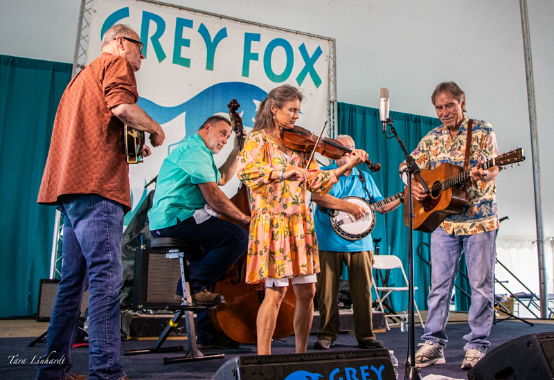 Heidi Clare joins Dry Branch Fire Squad at the 2026 Grey Fox Bluegrass Festival - photo © Tara Linhardt
