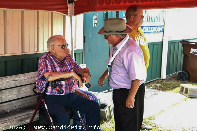 Paul Williams and Tommy Brown catch up backstage at Industrial Strength Summer Fest 2026 - photo © Bill Warren
