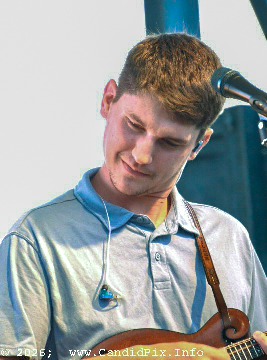 Adam Miller with the Lonesome River Band at Industrial Strength Summer Fest 2026 - photo © Bill Warren