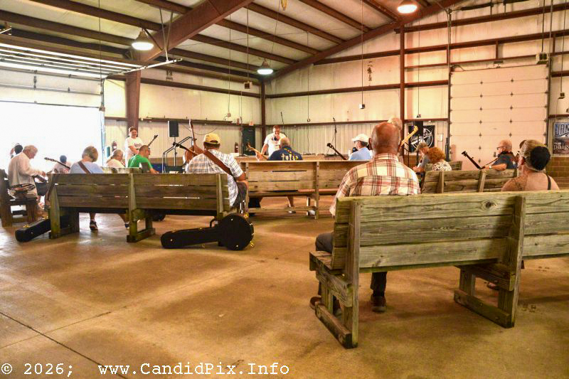 Geoff Hohwald leads a banjo workshop at the 2026 Industrial Strength Summer Fest - photo © Bill Warren