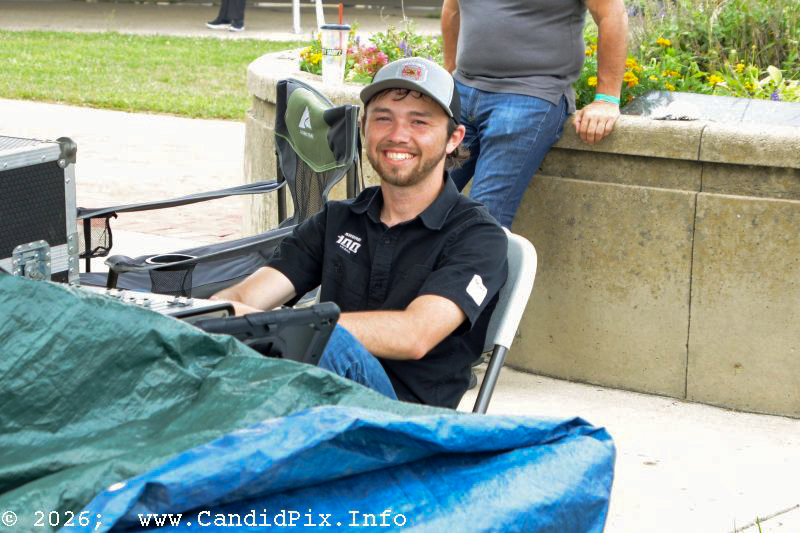 Sound man Elijah Doty at the 2026 Industrial Strength Summer Fest - photo © Bill Warren