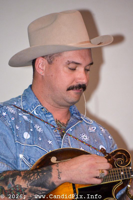 C.J. Lewandowski with The Po' Ramblin' Boys at the 2026 Industrial Strength Summer Fest - photo © Bill Warren