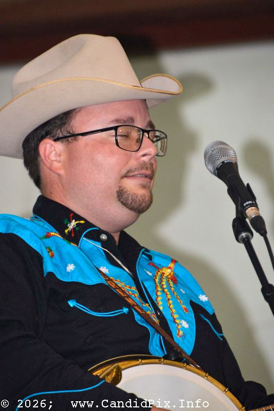 Jereme Brown with The Po' Ramblin' Boys at the 2026 Industrial Strength Summer Fest - photo © Bill Warren
