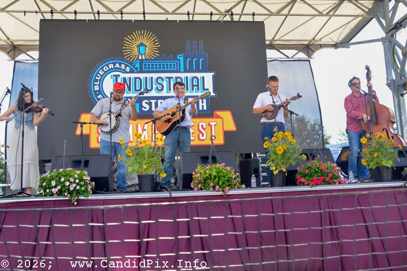 The West Liberty Mountain Boys +1 at the 2026 Industrial Strength Summer Fest - photo © Bill Warren