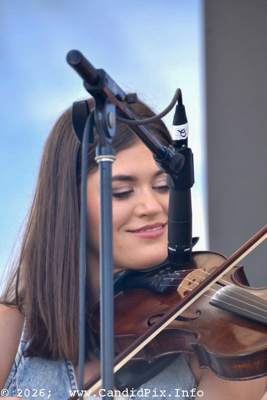Maddie Murray Holbrook with The West Liberty Mountain Boys +1 at the 2026 Industrial Strength Summer Fest - photo © Bill Warren