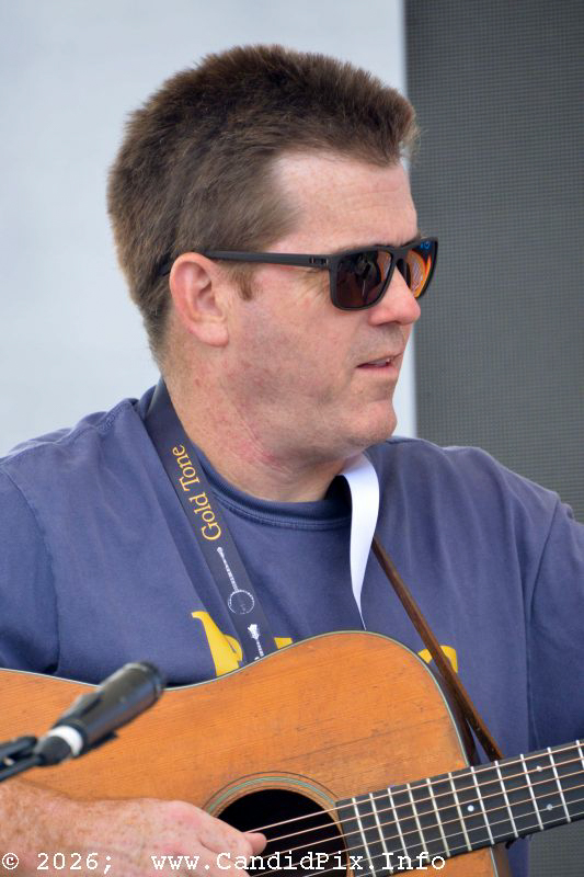 Clay Hess with the Larry Cordle Trio at the 2026 Industrial Strength Summer Fest - photo © Bill Warren