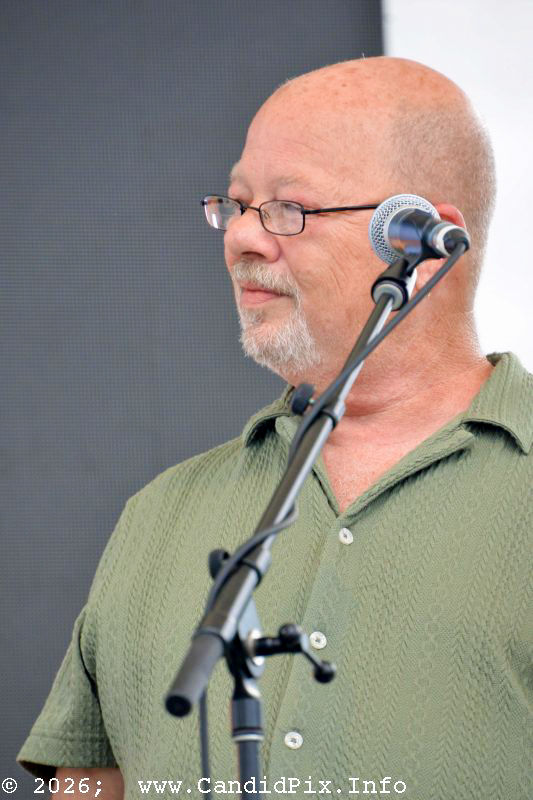 Mike Anglin with the Larry Cordle Trio at the 2026 Industrial Strength Summer Fest - photo © Bill Warren