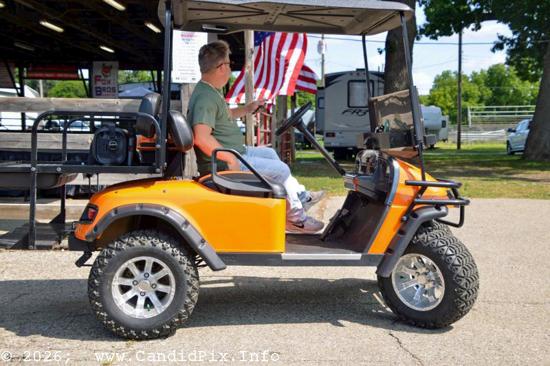 Golf cart parade prior to the 2026 Marshall Bluegrass Festival - photo © Bill Warren