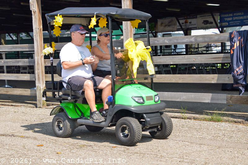 Golf cart parade prior to the 2026 Marshall Bluegrass Festival - photo © Bill Warren