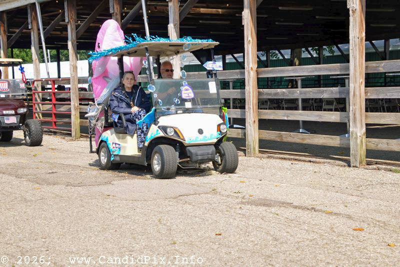 Golf cart parade prior to the 2026 Marshall Bluegrass Festival - photo © Bill Warren