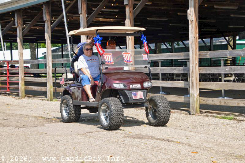 Golf cart parade prior to the 2026 Marshall Bluegrass Festival - photo © Bill Warren