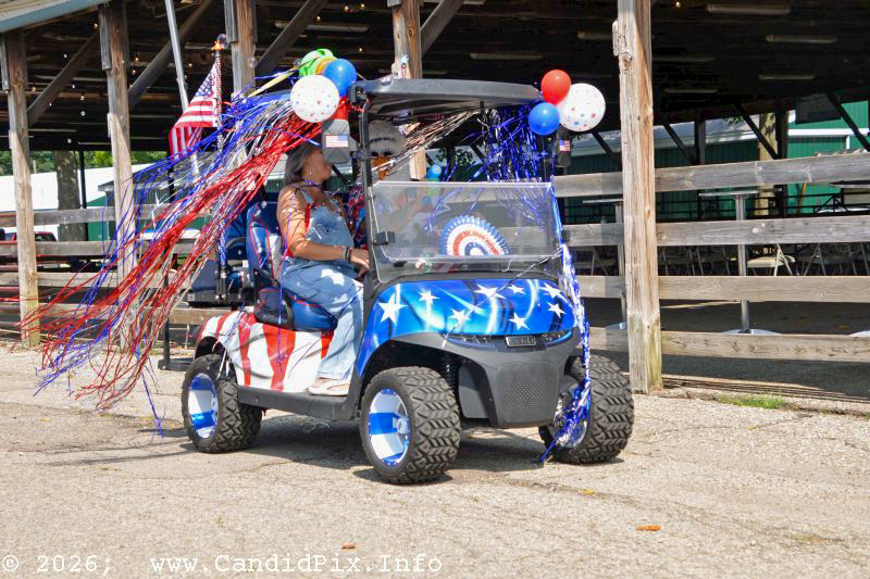 Golf cart parade prior to the 2026 Marshall Bluegrass Festival - photo © Bill Warren