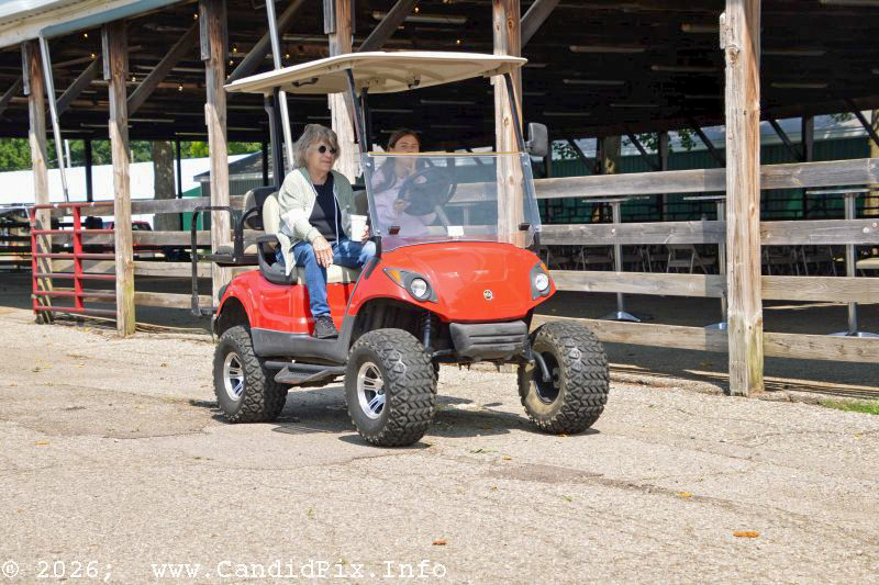 Golf cart parade prior to the 2026 Marshall Bluegrass Festival - photo © Bill Warren