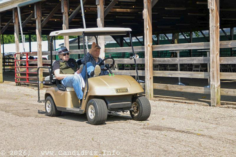 Golf cart parade prior to the 2026 Marshall Bluegrass Festival - photo © Bill Warren