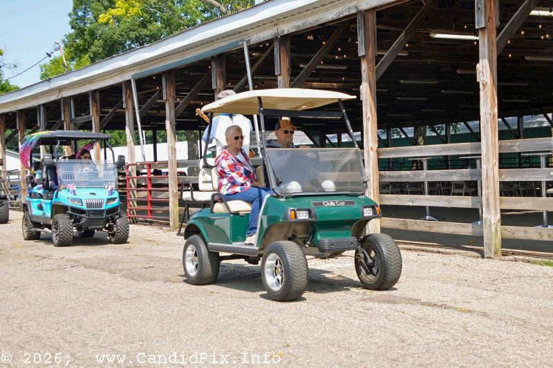 Golf cart parade prior to the 2026 Marshall Bluegrass Festival - photo © Bill Warren