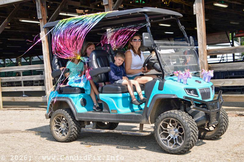 Golf cart parade prior to the 2026 Marshall Bluegrass Festival - photo © Bill Warren
