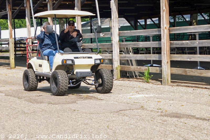 Golf cart parade prior to the 2026 Marshall Bluegrass Festival - photo © Bill Warren