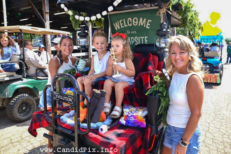 Golf cart parade prior to the 2026 Marshall Bluegrass Festival - photo © Bill Warren