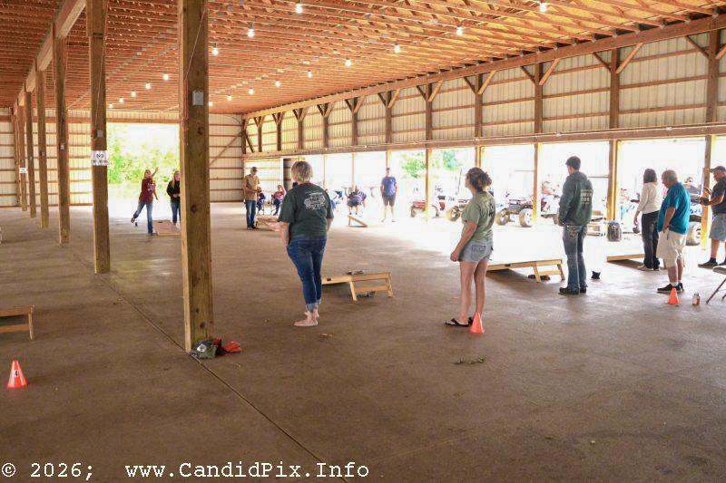 Corn hole prior to the 2026 Marshall Bluegrass Festival - photo © Bill Warren