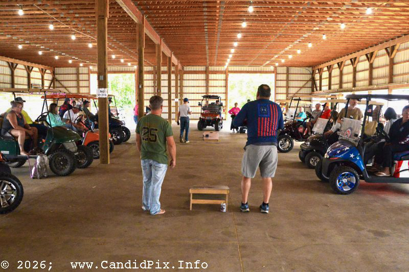 Corn hole prior to the 2026 Marshall Bluegrass Festival - photo © Bill Warren