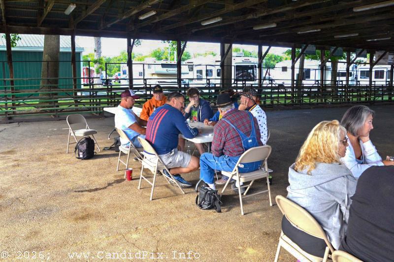 Socializing prior to the 2026 Marshall Bluegrass Festival - photo © Bill Warren