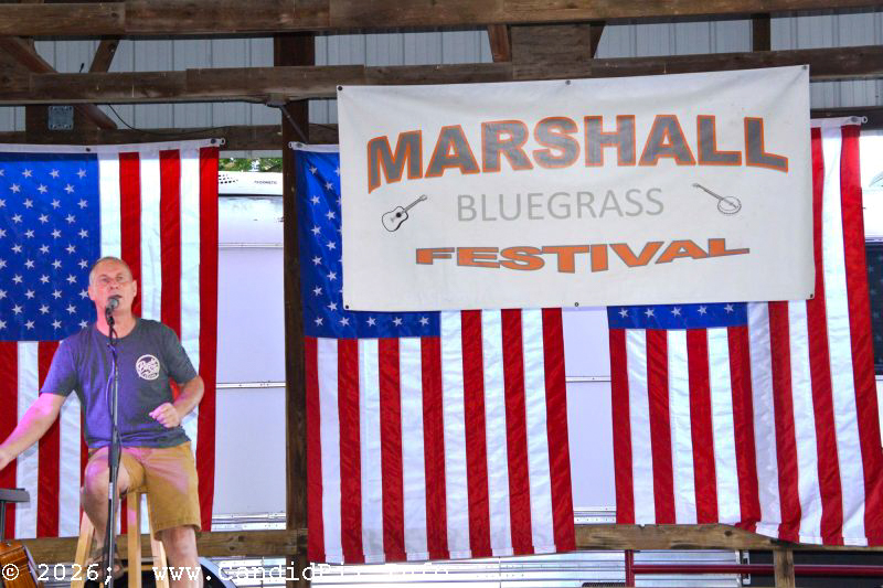 Karaoke prior to the 2026 Marshall Bluegrass Festival - photo © Bill Warren