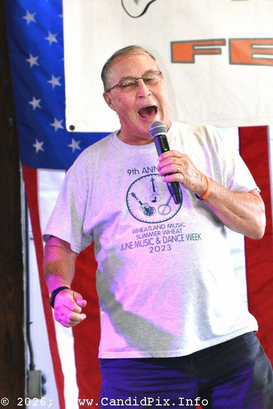 Karaoke prior to the 2026 Marshall Bluegrass Festival - photo © Bill Warren