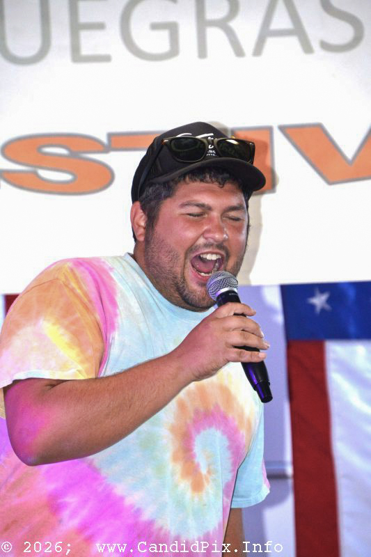 Karaoke prior to the 2026 Marshall Bluegrass Festival - photo © Bill Warren