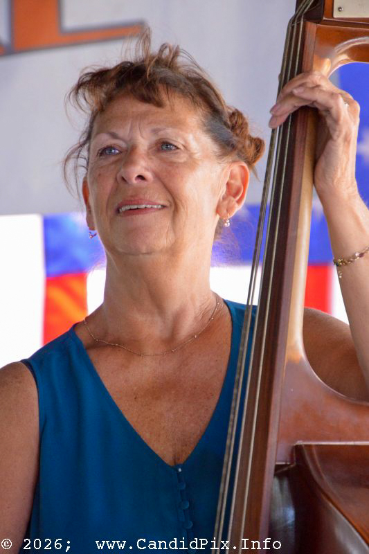 Deanna Riggenbach with Foxtail Grass at the 2026 Marshall Bluegrass Festival - photo © Bill Warren