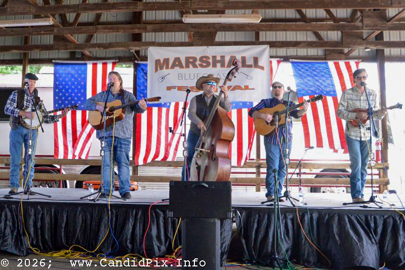 Edgar Loudermilk Band at the 2026 Marshall Bluegrass Festival - photo © Bill Warren