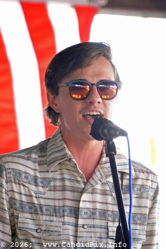 Bryce Griffin with the Edgar Loudermilk Band at the 2026 Marshall Bluegrass Festival - photo © Bill Warren