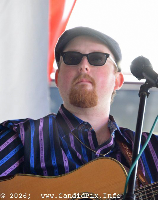 Anthony Howell with the Edgar Loudermilk Band at the 2026 Marshall Bluegrass Festival - photo © Bill Warren