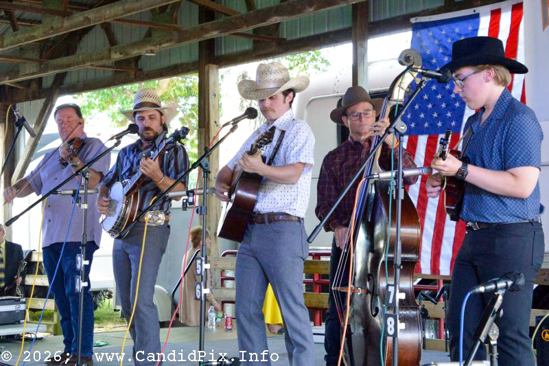 Riley Gilbreath Band at the 2026 Marshall Bluegrass Festival - photo © Bill Warren