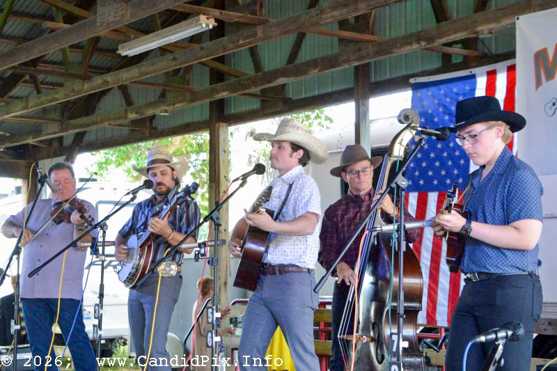 Riley Gilbreath Band at the 2026 Marshall Bluegrass Festival - photo © Bill Warren