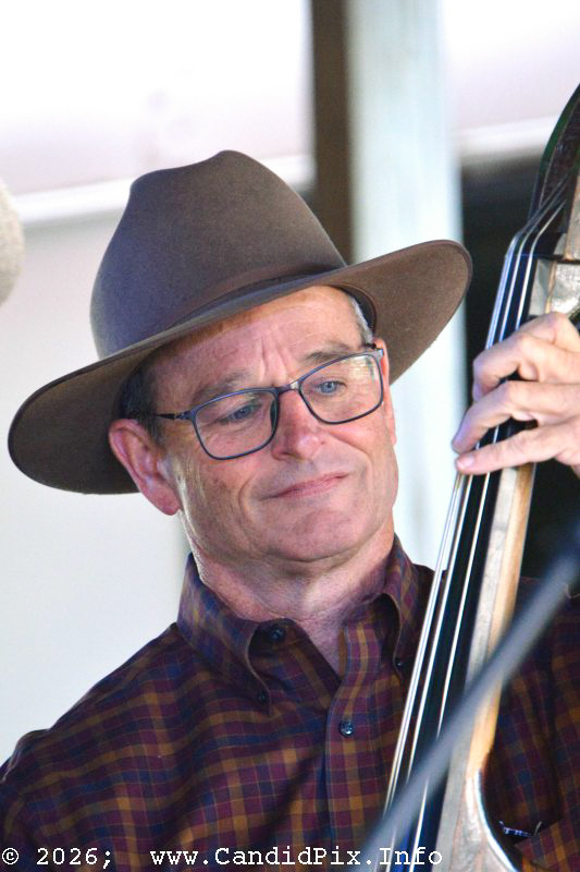 David Sawyer with the High Tymes reunion at the 2026 Marshall Bluegrass Festival - photo © Bill Warren