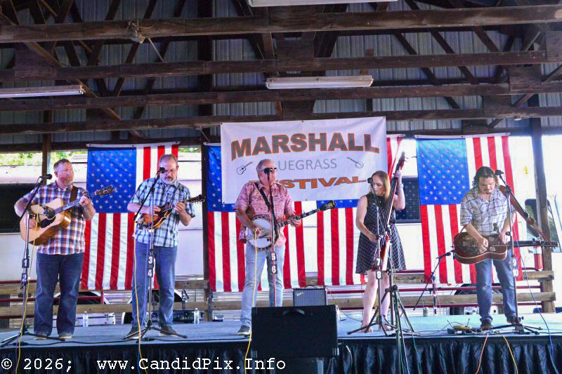 High Tymes reunion at the 2026 Marshall Bluegrass Festival - photo © Bill Warren