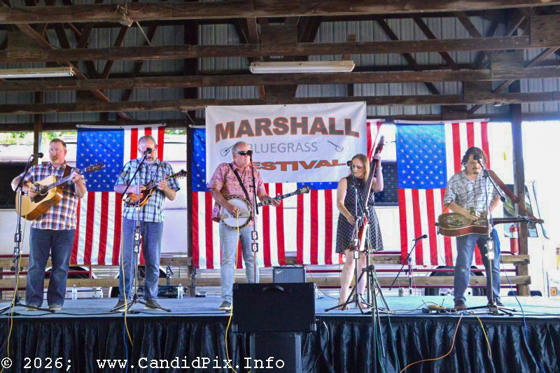 High Tymes reunion at the 2026 Marshall Bluegrass Festival - photo © Bill Warren
