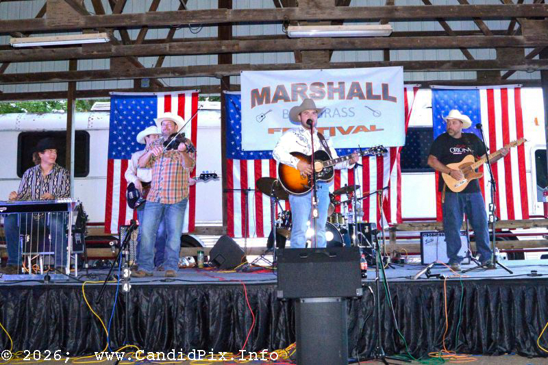 Tyler Gitchel Band at the 2026 Marshall Bluegrass Festival - photo © Bill Warren