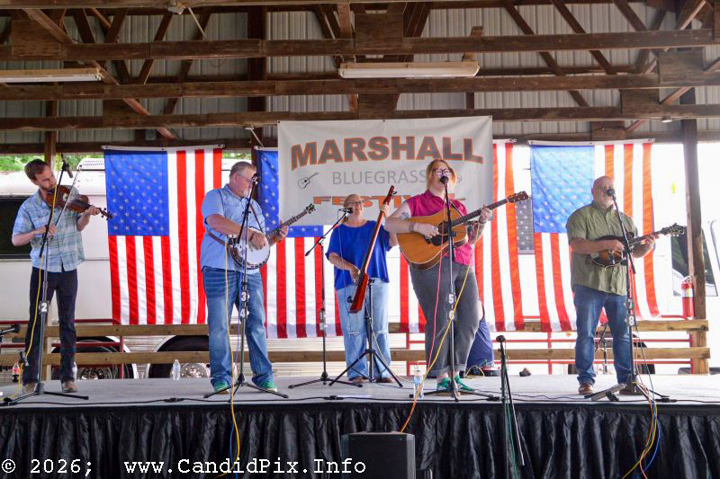 The Charla Freeland Band at the 2026 Marshall Bluegrass Festival - photo © Bill Warren