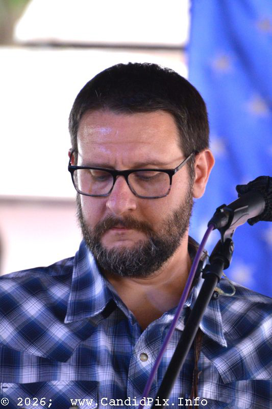 Kyle Kleiman with The Caleb Daugherty Band at the 2026 Marshall Bluegrass Festival - photo © Bill Warren