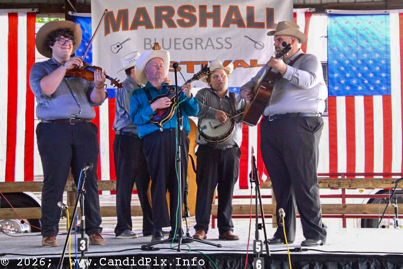 The Kevin Prater Band at the 2026 Marshall Bluegrass Festival - photo © Bill Warren