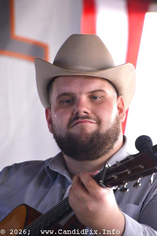 Dalton Smith with The Kevin Prater Band at the 2026 Marshall Bluegrass Festival - photo © Bill Warren